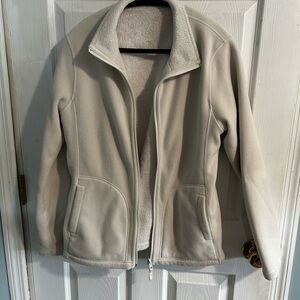 Reversible Cream Teddy Jacket with Soft Fleece and Relaxed Fit
